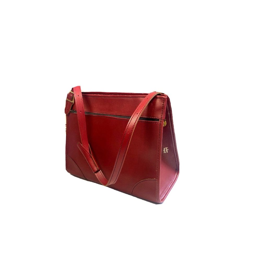Vintage Rare Hartmann Luggage Travel Bag Red Leather Lined Carry On Shoulder